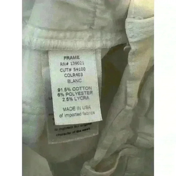 Frame Denim Women's Le Skinny De Jeanne White Distressed Jeans Size 30 - Picture 6 of 9